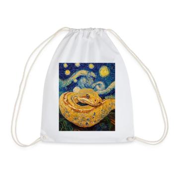 Serpent Python Style Van Gogh Nuit étoilée - Sac de sport léger - blanc - Devant