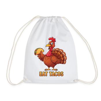 Manger des tacos Dessin animé Dinde - Sac de sport léger - blanc - Devant
