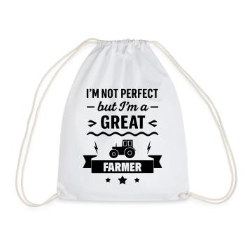 Super Farmer Farmer Tractor - Drawstring Bag - white - Front