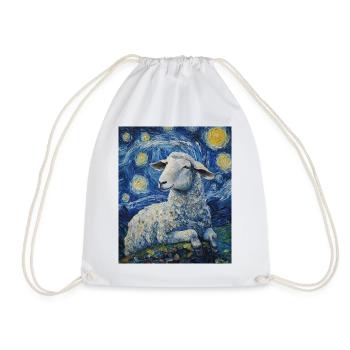 Mouton style Van Gogh Nuit étoilée - Sac de sport léger - blanc - Devant