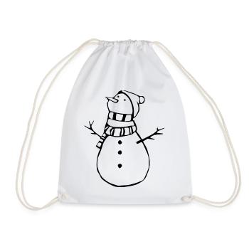 Schneemann_T shirt_Geschenk - Drawstring Bag - white - Front