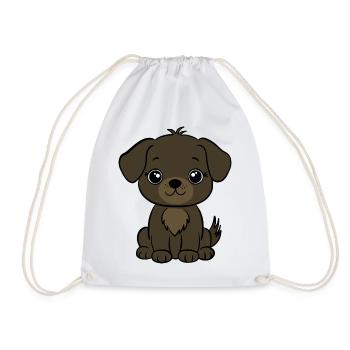 Dog - Drawstring Bag - white - Front