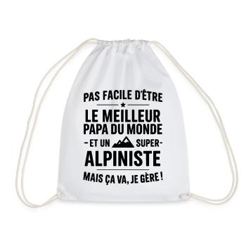 Heart + Mountaineering – Super Dad Mountaineer - Drawstring Bag - white - Front