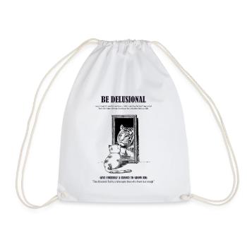 Be Delusional Typo Print - Drawstring Bag - white - Front