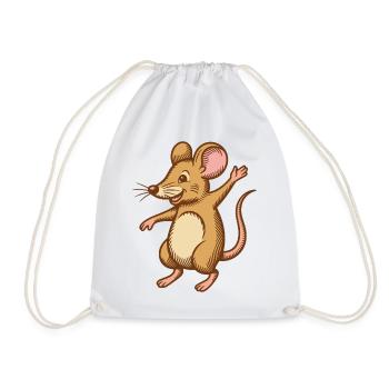 Souris mignonne qui danse saute heureuse drôle heureuse - Sac de sport léger - blanc - Devant