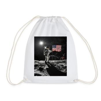 Astronaut on moon - Drawstring Bag - white - Front