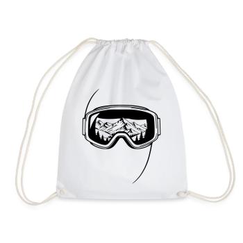 Graphisme des lunettes de ski en vue du sommet - Sac de sport léger - blanc - Devant