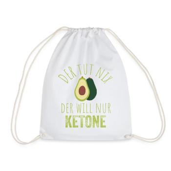 Avocado Keto Saying Image - Drawstring Bag - white - Front