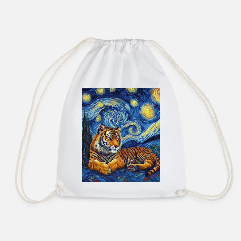 Tiger Van Gogh - Turnbeutel - Weiß