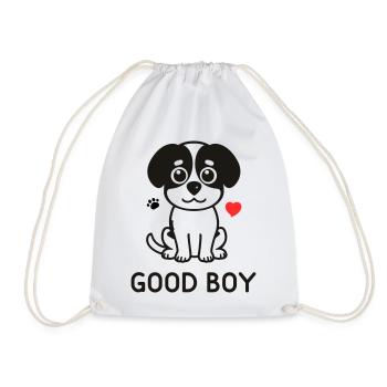 Good Boy – Süßes Hunde Motiv - Turnbeutel - Weiß - Vorne