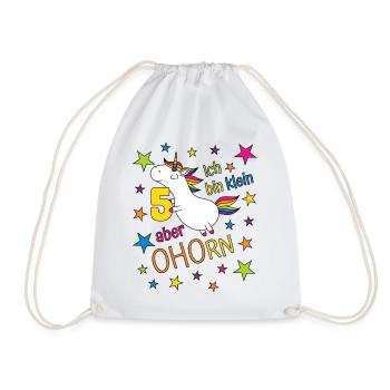 5 ans Fille Licorne Je suis petite Mais - Sac de sport léger - blanc - Devant
