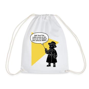 Bonjour tante - tu décroches ? Ta sœur est drôle et agaçante - Sac de sport léger - blanc - Devant