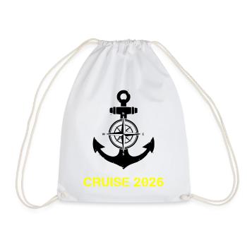 Cruise 2026 Anchor Compass - Drawstring Bag - white - Front