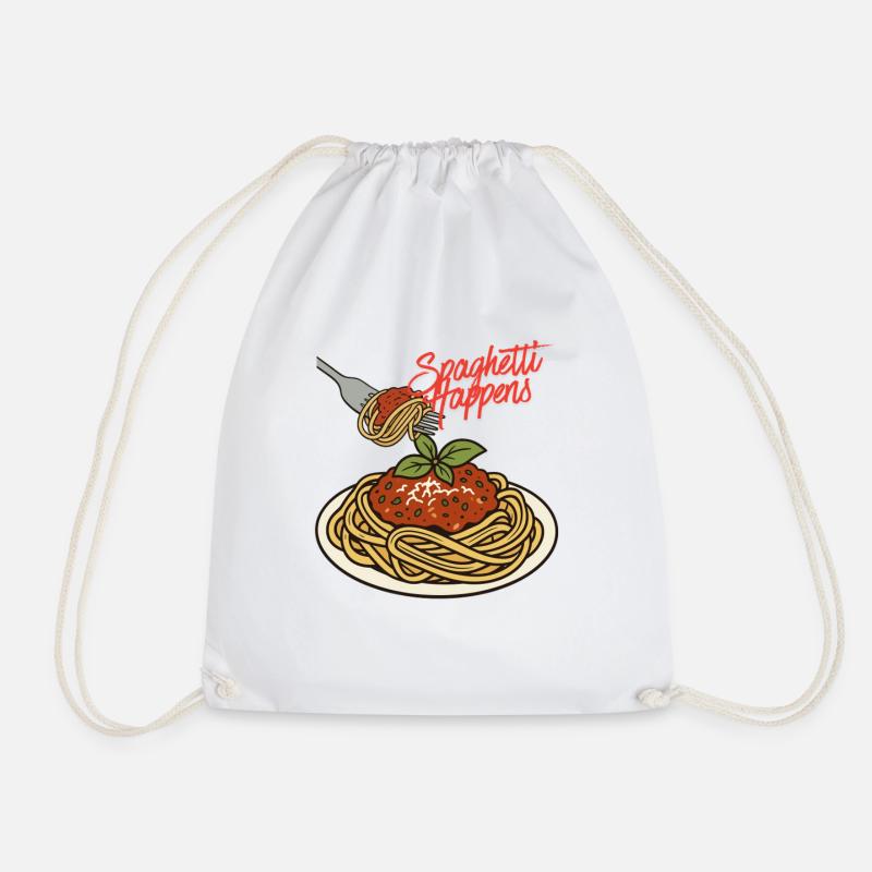Spaghetti happens - Drawstring Bag - white