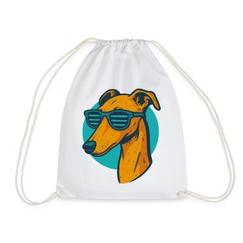 Windhund, Galgo Sonnenbrille Pop-Art - Turnbeutel - Weiß - Vorne