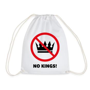 No Kings! (Protest Design / POS 2C) - Drawstring Bag - white - Front