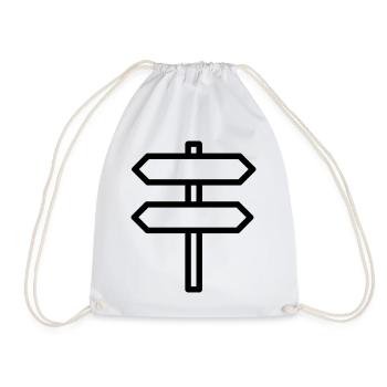 directional sign - Drawstring Bag - white - Front