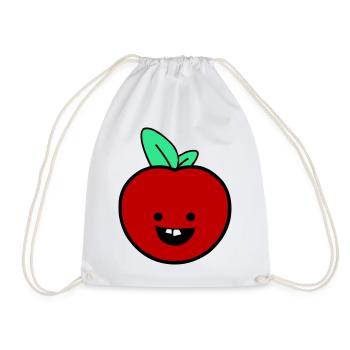 Fröhlicher Apfel  - Turnbeutel - Weiß - Vorne