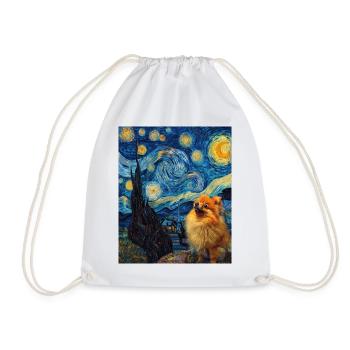 Zwergspitz Spitz Pomeranian - Sac de sport léger - blanc - Devant