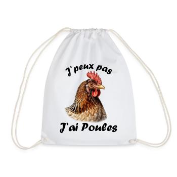 Je peux pas j'ai poules - Sac de sport léger - blanc - Devant
