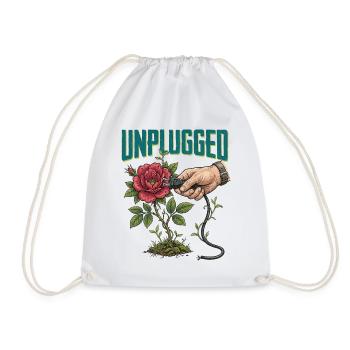 Unplugged - Drawstring Bag - white - Front