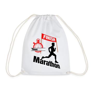 Marathon-Läuferzeit – Zielrekord - Turnbeutel - Weiß - Vorne