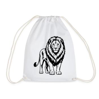 lion - Drawstring Bag - white - Front