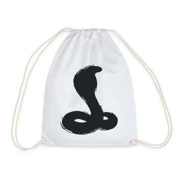 Cobra Silhouette Snake Mascot eSport - Drawstring Bag - white - Front