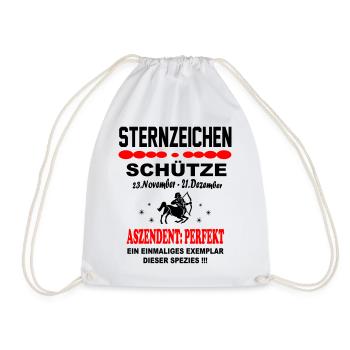 Schütze Sternzeichen Horoskop Aszendent Perfekt - Turnbeutel - Weiß - Vorne