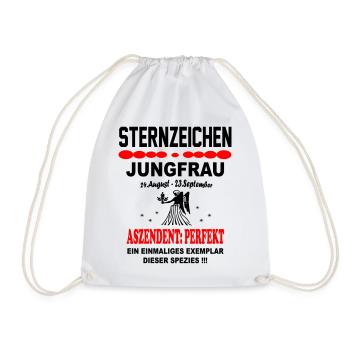 Jungfrau Sternzeichen Horoskop Aszendent Perfekt - Turnbeutel - Weiß - Vorne