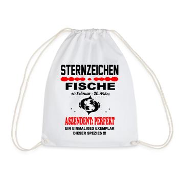 Fische Sternzeichen Horoskop Aszendent Perfekt - Turnbeutel - Weiß - Vorne