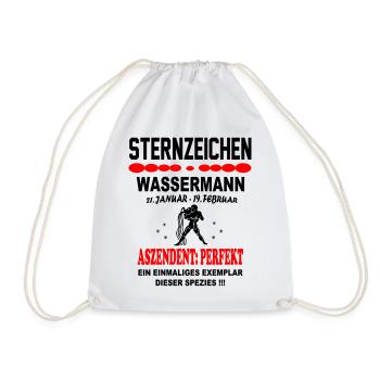 Wassermann Sternzeichen Horoskop Aszendent Perfekt - Turnbeutel - Weiß - Vorne