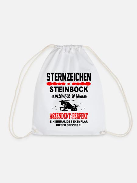 Steinbock Sternzeichen Horoskop Aszendent Perfekt - Turnbeutel - Weiß