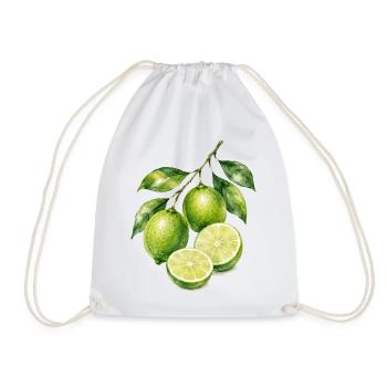 Limetten Aquarell Frische - Turnbeutel - Weiß - Vorne