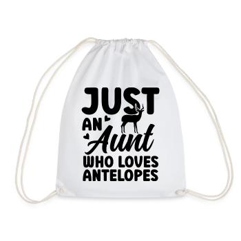 Antelope Aunt Animal Humor - Drawstring Bag - white - Front