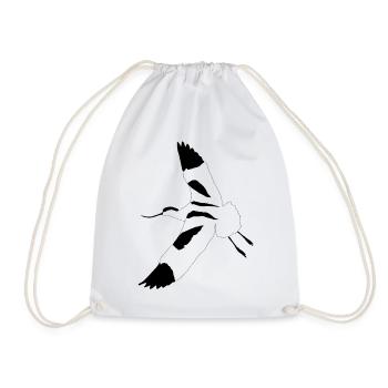 Elegant Avocet - Drawstring Bag - white - Front