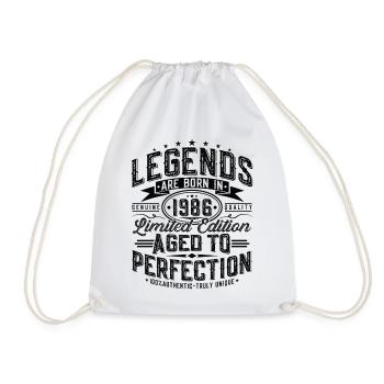 1986 Vintage Birthday Vintage Retro Gift - Drawstring Bag - white - Front