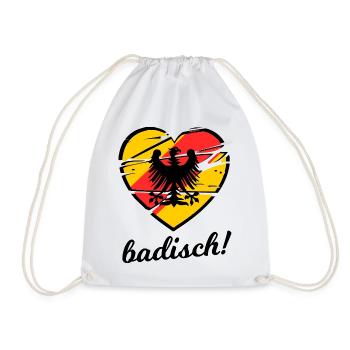 Herzflagge Deutsche Badische Liebe - Turnbeutel - Weiß - Vorne