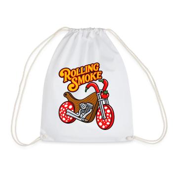 Lustiger BBQ-Fleisch-Motorrad-Chopper - Turnbeutel - Weiß - Vorne