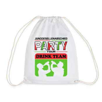 Junggesellenabschied Drink Team Saufen Bier Suff - Turnbeutel - Weiß - Vorne