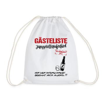 Gästeliste Junggesellenabschied Gästebuch Hochzeit - Turnbeutel - Weiß - Vorne