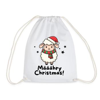 Määähry Christmas – Süßes Weihnachtsschaf - Turnbeutel - Weiß - Vorne