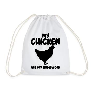 Huhn Spruch Humor - Turnbeutel - Weiß - Vorne