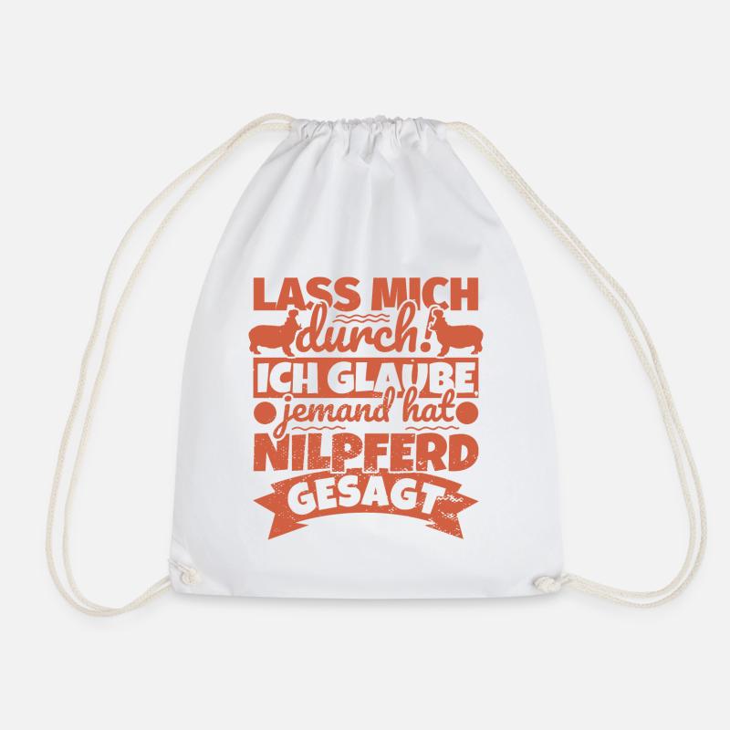 Nilpferd Geschenke lustiger Spruch Nilpferdliebhab - Turnbeutel - Weiß