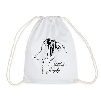 SHETLAND SHEEPDOG Profil Hunde Hund Wilsigns - Turnbeutel - Weiß - Vorne