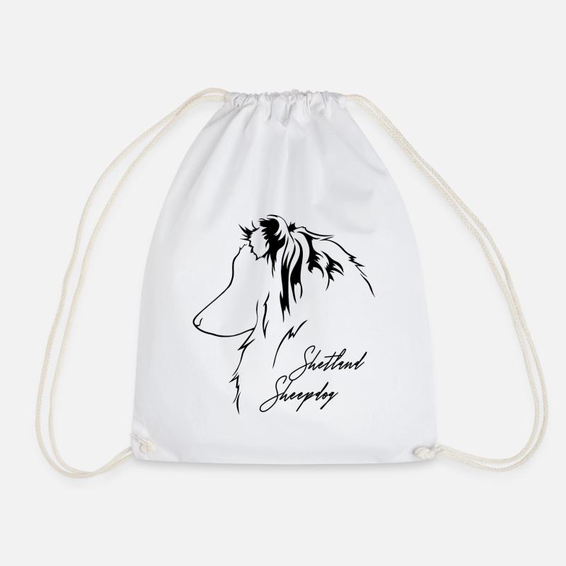 SHETLAND SHEEPDOG Profil Hunde Hund Wilsigns - Turnbeutel - Weiß