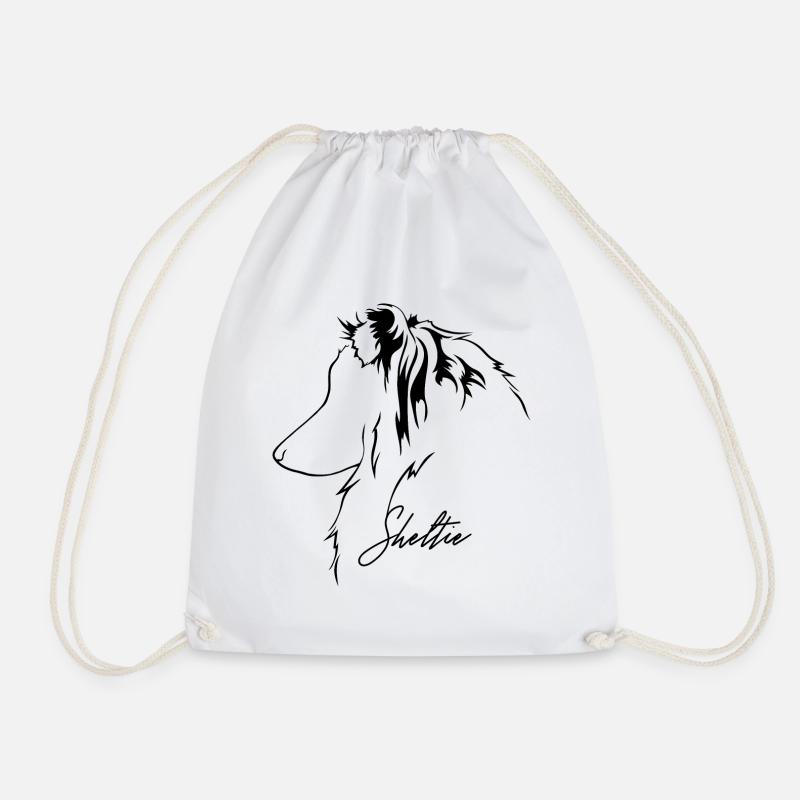 SHELTIE Profil Chiens Chiens De troupeau Wilsigns - Sac de sport léger - blanc