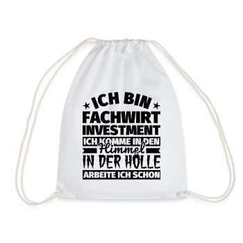Fachwirt Investment Geschenk lustig Himmel Hölle - Turnbeutel - Weiß - Vorne