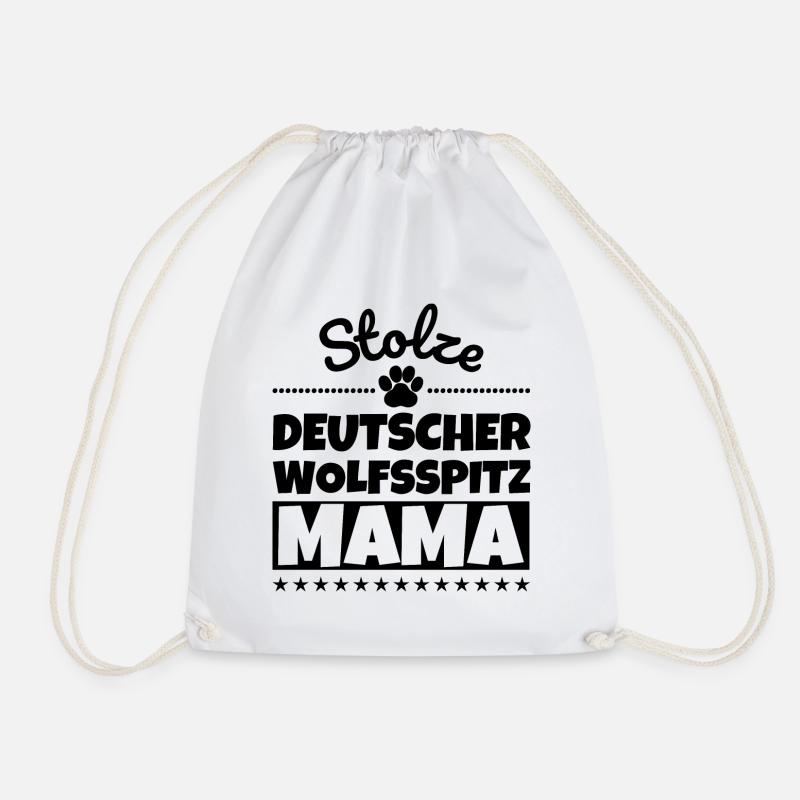 Stolze Deutscher Wolfsspitz Mama - Turnbeutel - Weiß