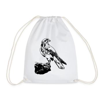 Falke Vogel sitzt auf Baum Cool Vogel Liebhaber Geschenk - Turnbeutel - Weiß - Vorne